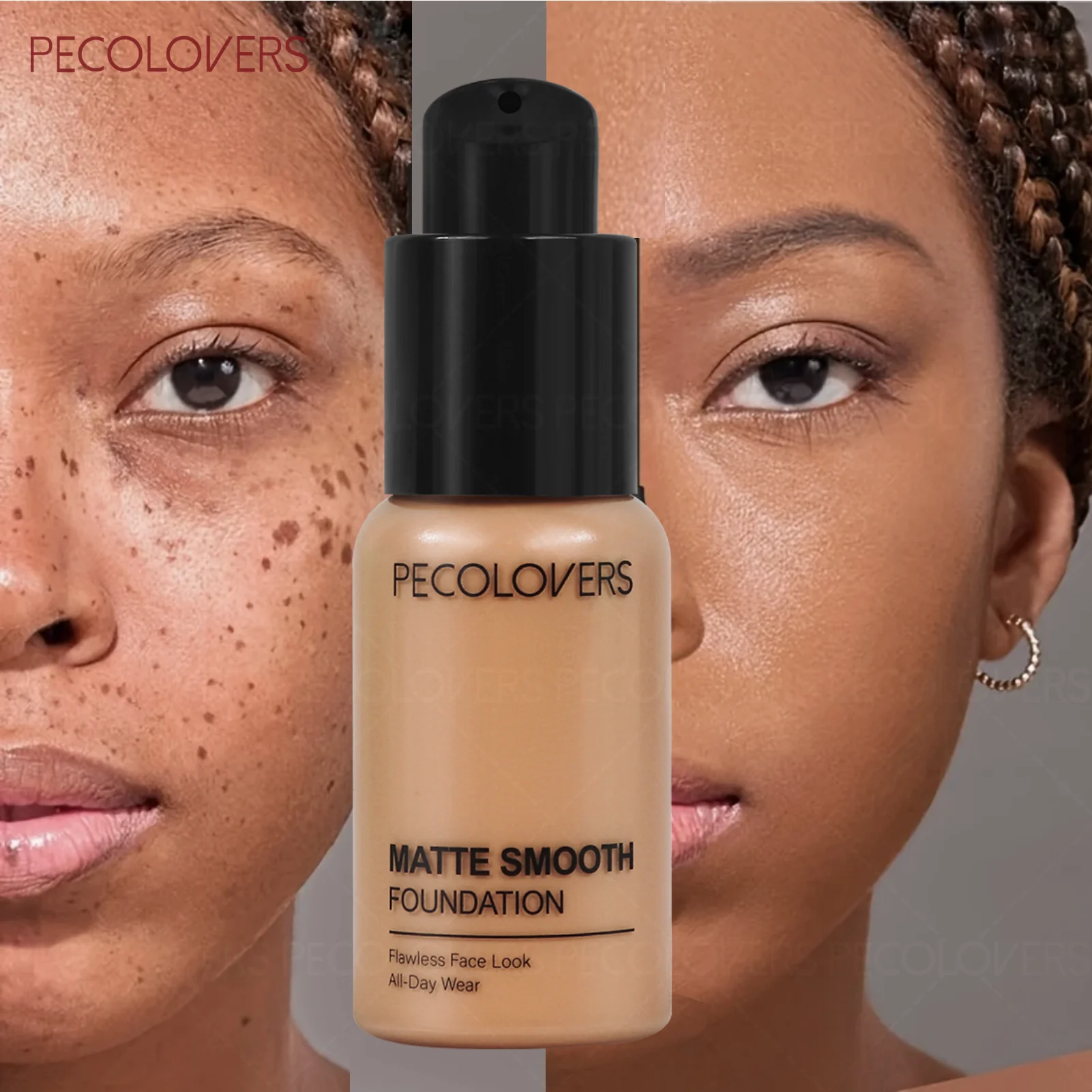 Tidesmit full coverage face foundation for oil control and waterproof long lasting wear in multiple skin tones