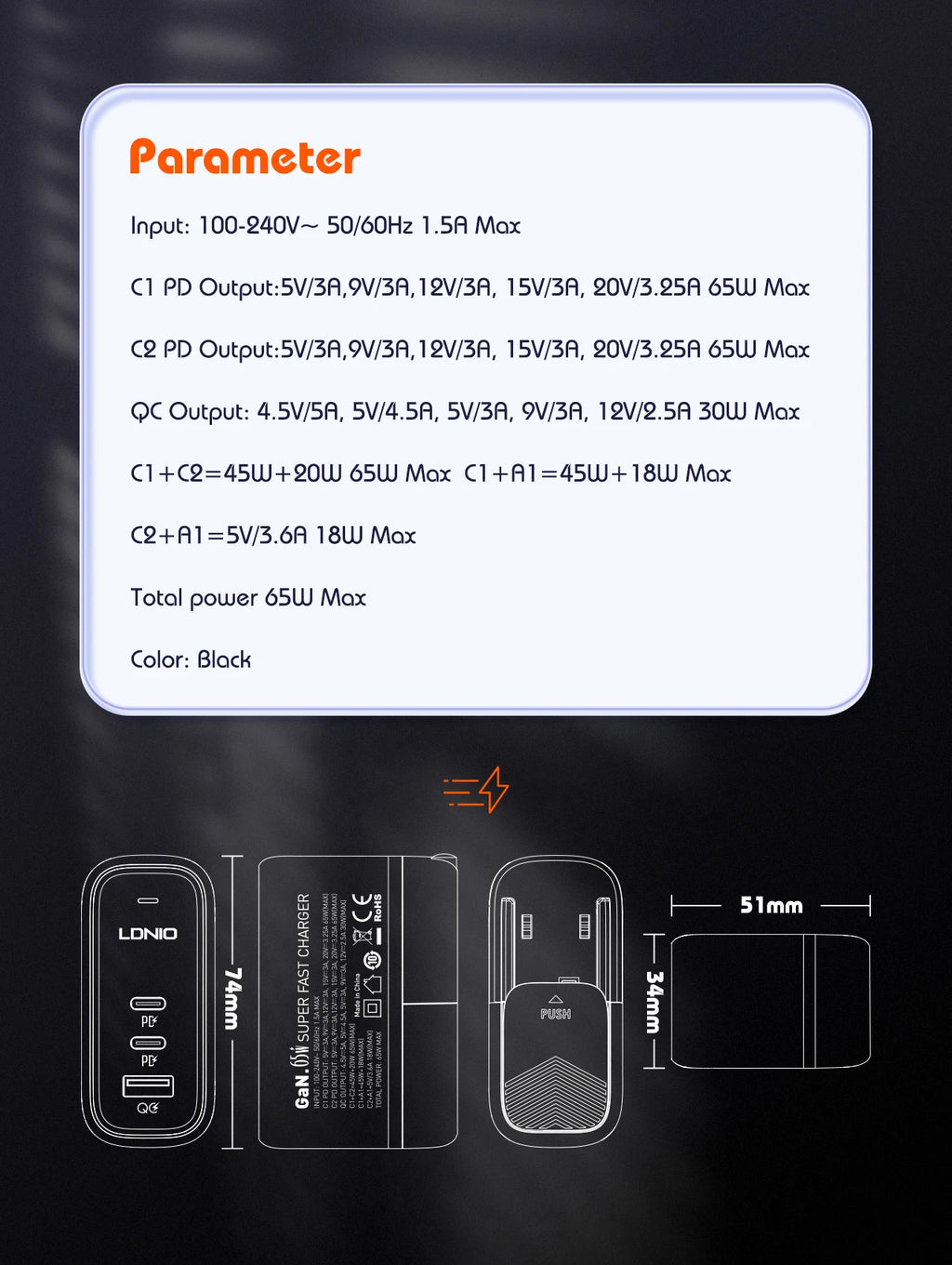 LDNIO 140W GaN international Travel Adapter USB C Charger Block 100W Port LED Display AU US UK EU Charging Station Wall Charger