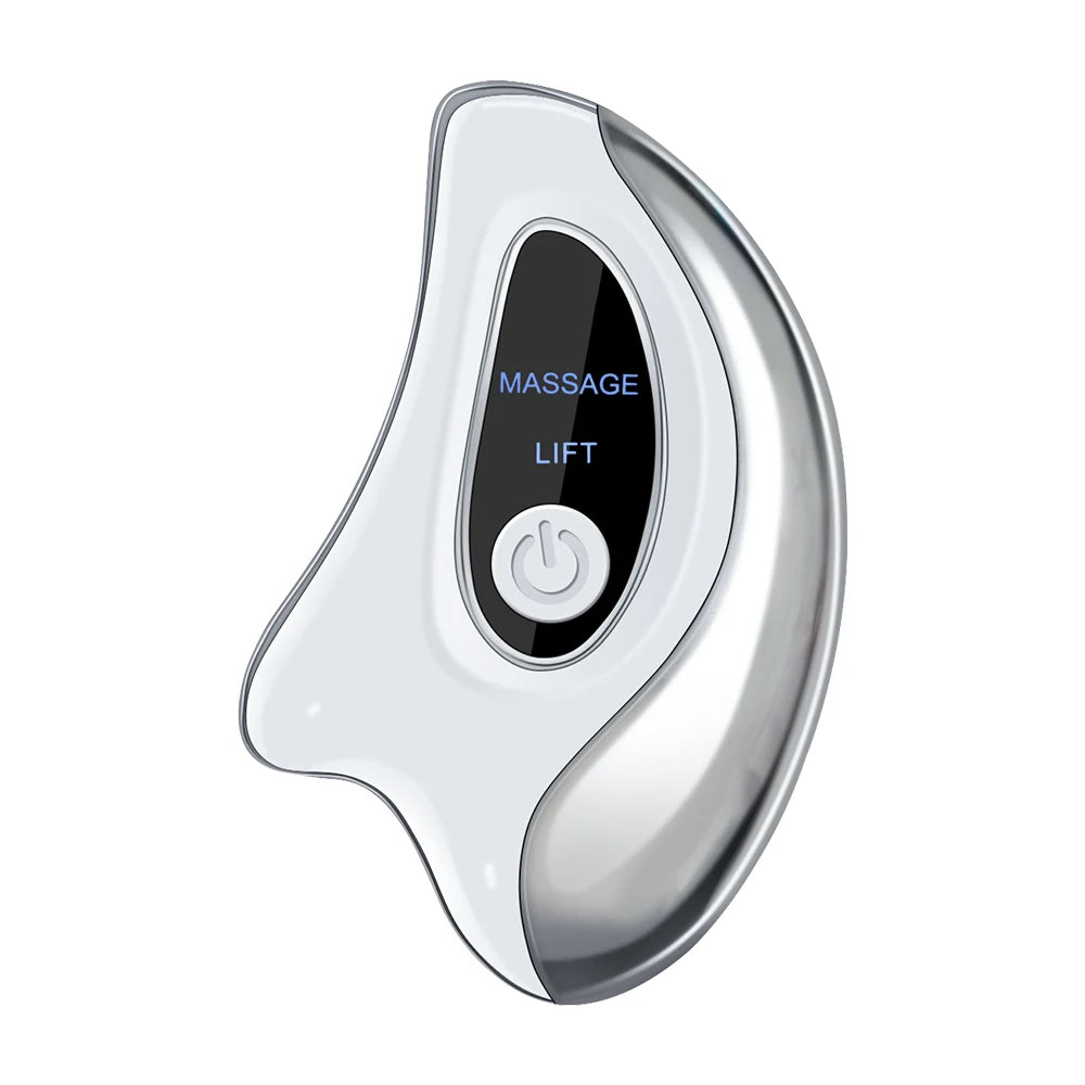 Electric Gua Sha Facial Massager - Portable Home Spa Vibration Lift White Relaxation Treatment WHITE Tidesmit