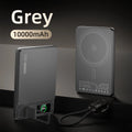 Magnetic Wireless Power Bank 10000mAh - Fast PD Travel Charger Grey Tidesmit