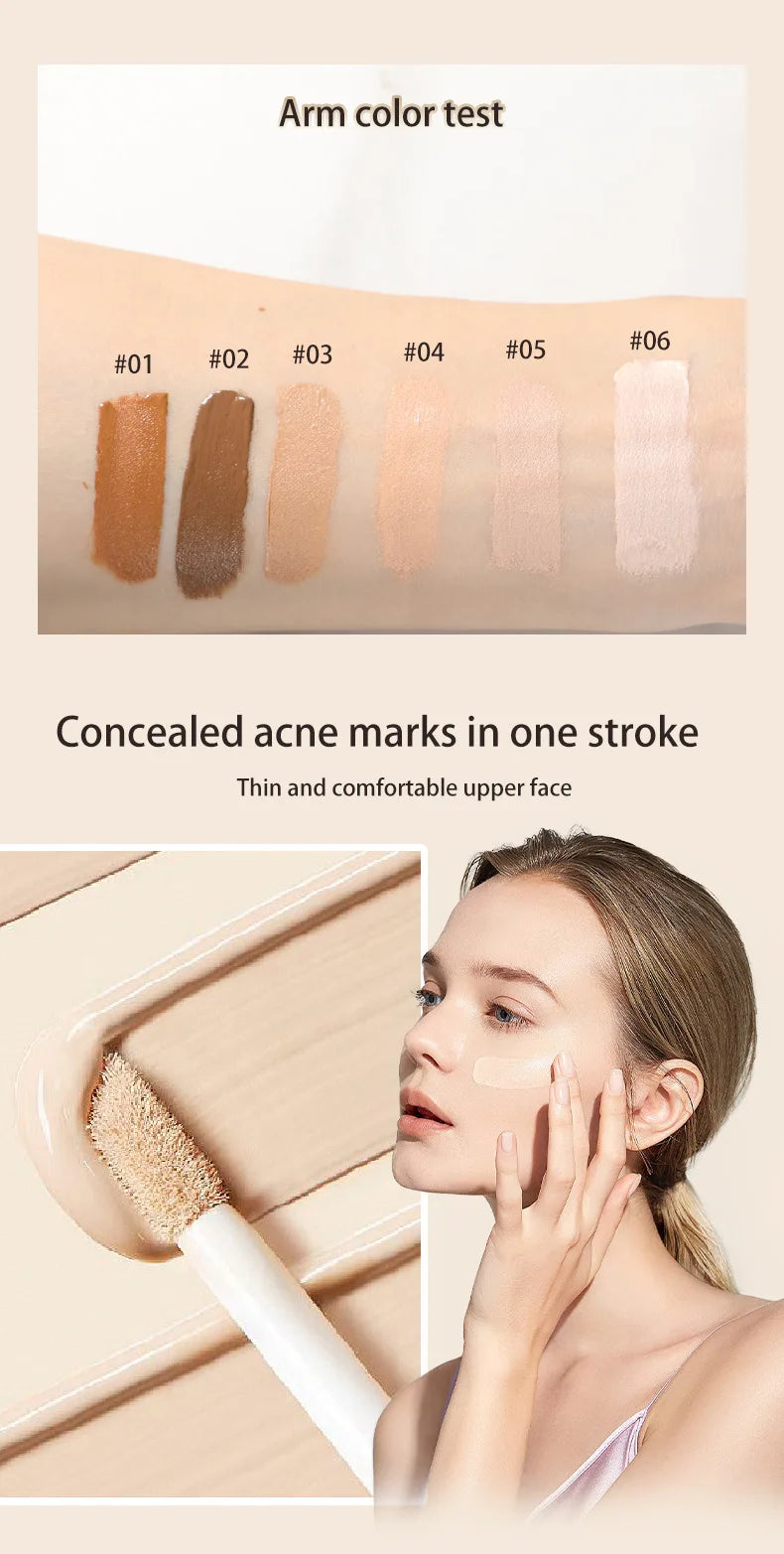 Tidesmit liquid concealer texture close-up showing matte high coverage waterproof and long lasting makeup finish