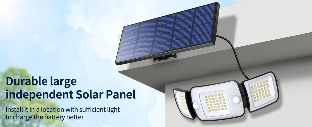 Intelamp Top Brand Long Life 4000Mah Outdoor Solar Led Lights Spotlight Large Solar Panel With 3 Modes Two Motion Sensors Security Flood Light Wall Lamp For Garden Yard Garage