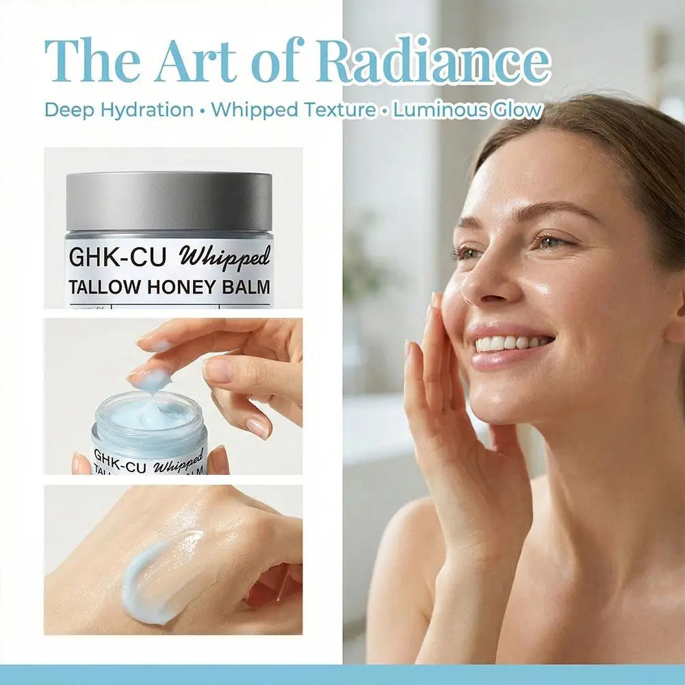 Copper Peptides GHK-Cu Beef Tallow Face Cream Blue Balm Manuka Honey Face and Body Moisturizer for Mature, Dry & Sensitive Skin