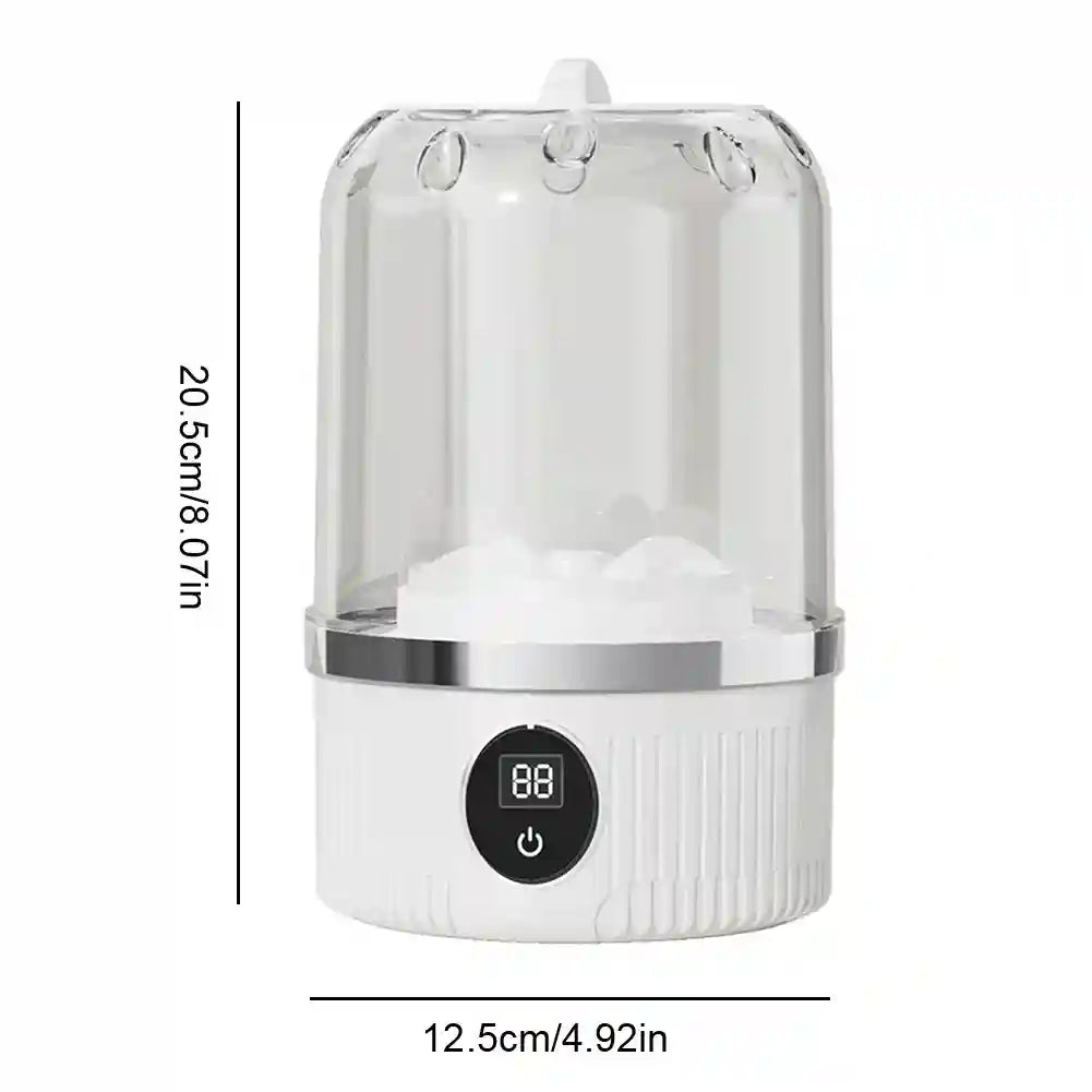 Tidesmit portable wireless mini washing machine bucket for travel cleaning underwear and socks, side angle view.