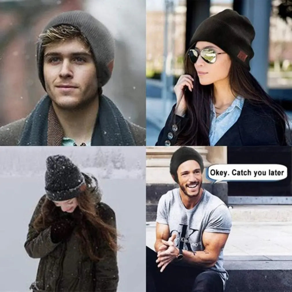 Bluetooth Headband Headphones - Warm Wireless Audio Hat for Winter Tidesmit