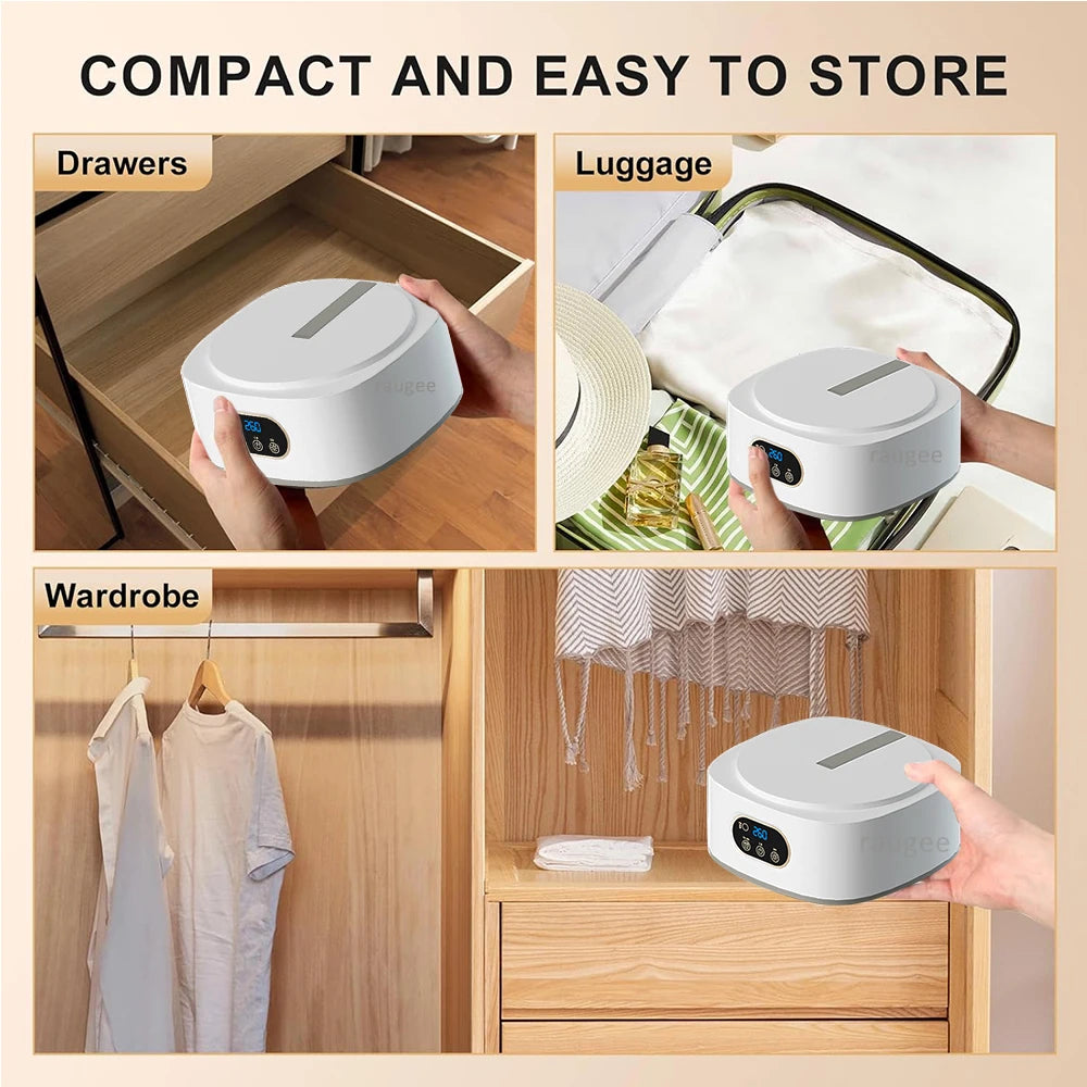 Tidesmit portable electric clothing dryer featuring UV sterilization and remote control in a folding design