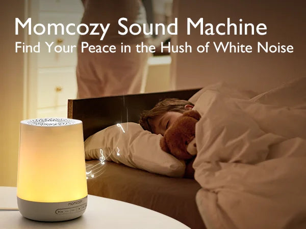 Momcozy Baby White Noise Sound Machine for Baby Sleeping, Night Light, 34 Soothing Sounds, Timer, App Remote Control,Alarm Clock