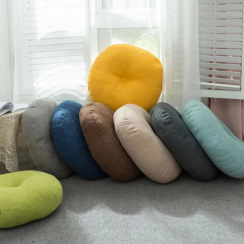 Inyahome Large Floor Cushions Round Seating Pillow for Adults Kids Tufted Thick Meditation Cushion for Yoga Living Room Tatami