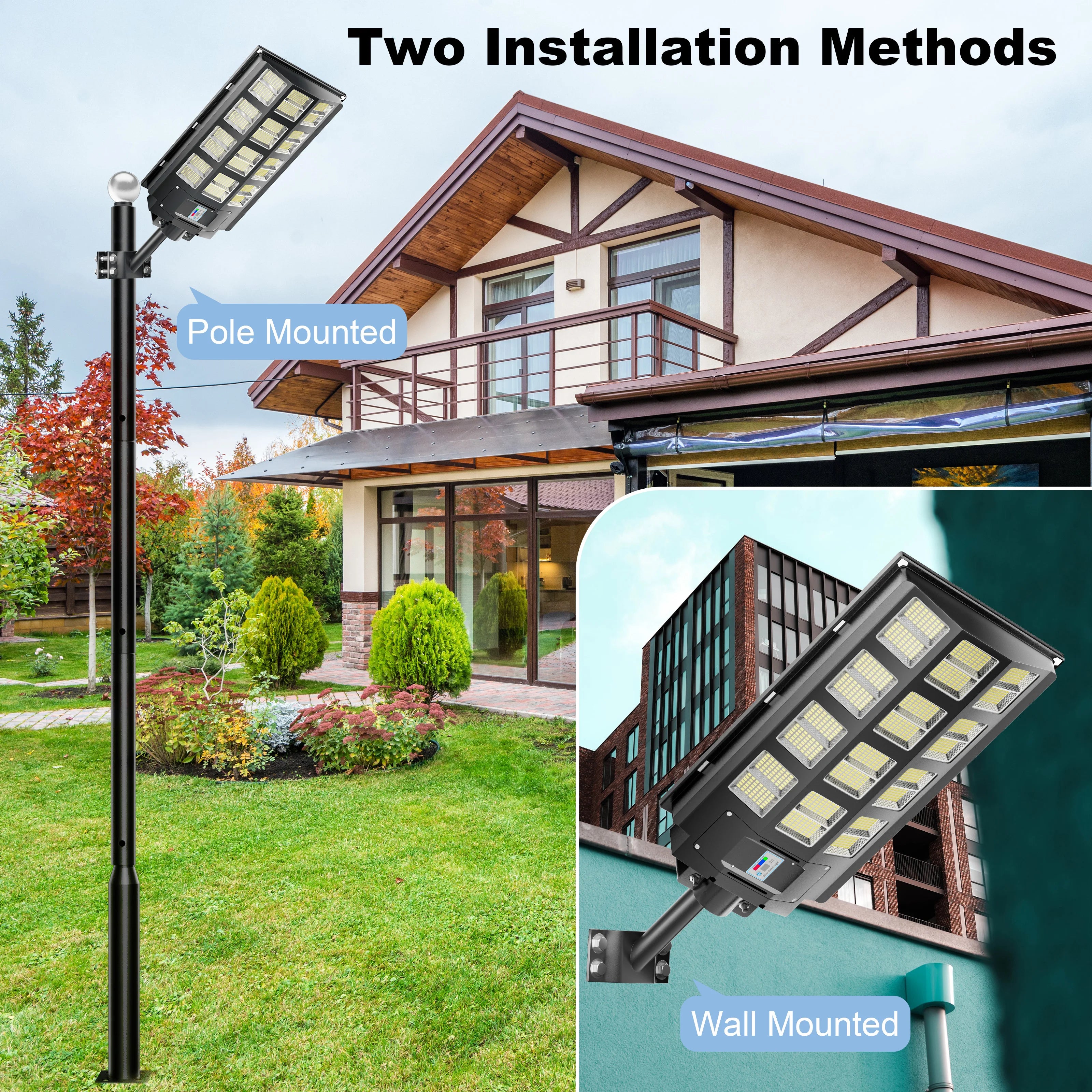 7000W Solar Street Light, 300000LM Ultra Bright Commercial LED Parking Lot Light, 6500K Daylight White, IP65 Waterproof, Dusk to Dawn Auto On/Off, Outdoor Solar Road Lighting for Yard, Parking Lot, Street