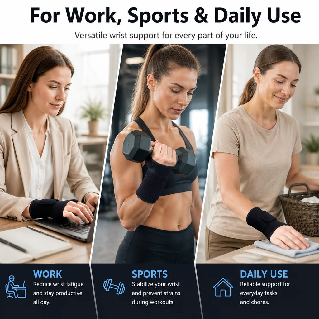 Adjustable Breathable Wrist Brace Warm Sports Wrist Support Wrap Pain Relief Wrist Guard for Men Women Daily Fitness Workout