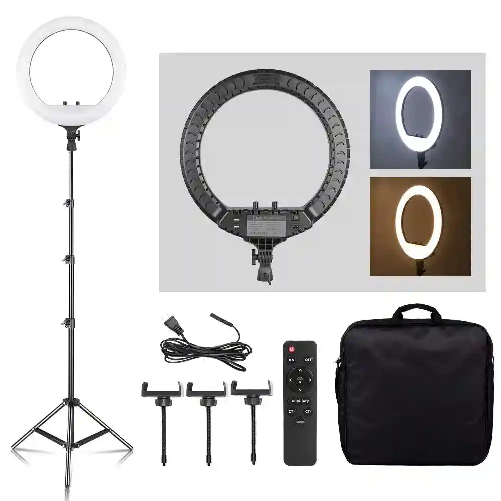 18 Inch LED Ring Light with Adjustable Tripod for Content Creation Tidesmit