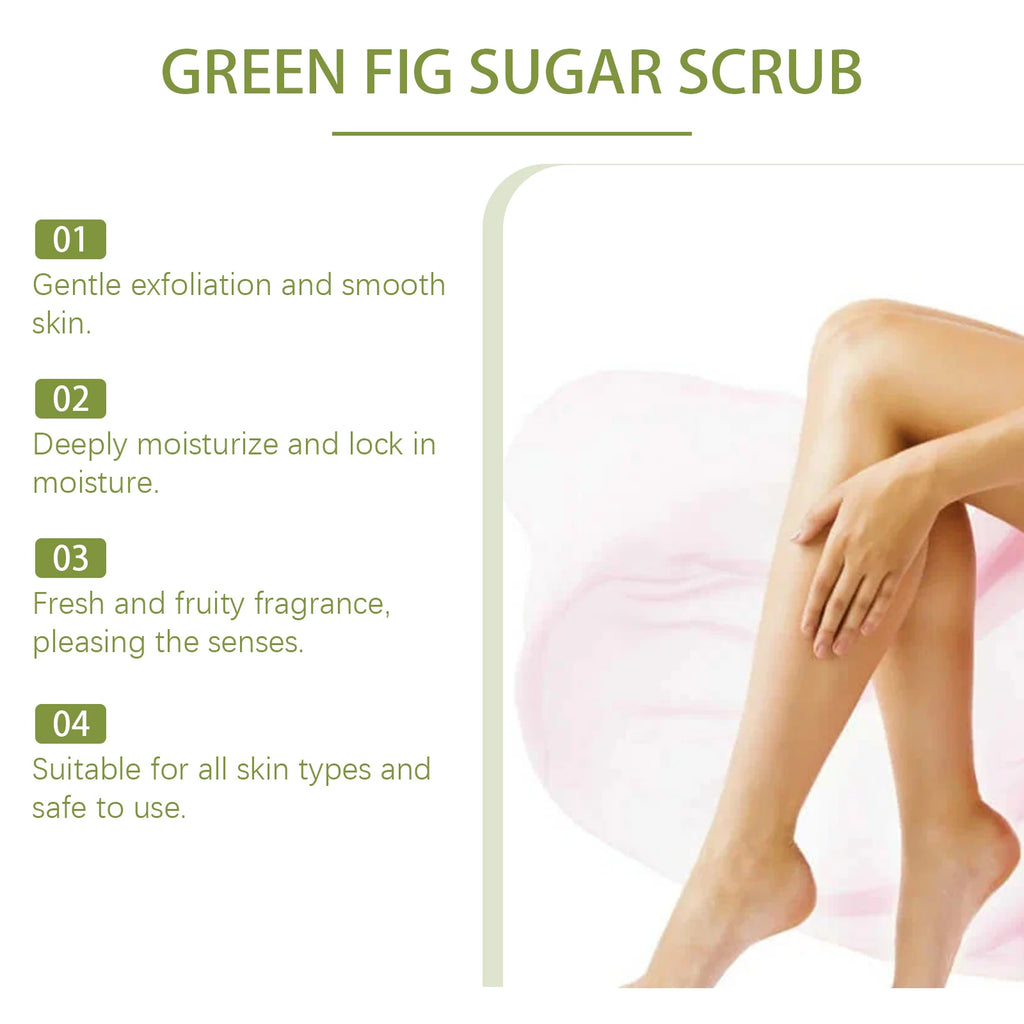 Fig Sugar Body Scrub Exfoliating Moisturizer - Natural Smoothing Care Scrubs Treatments Tidesmit