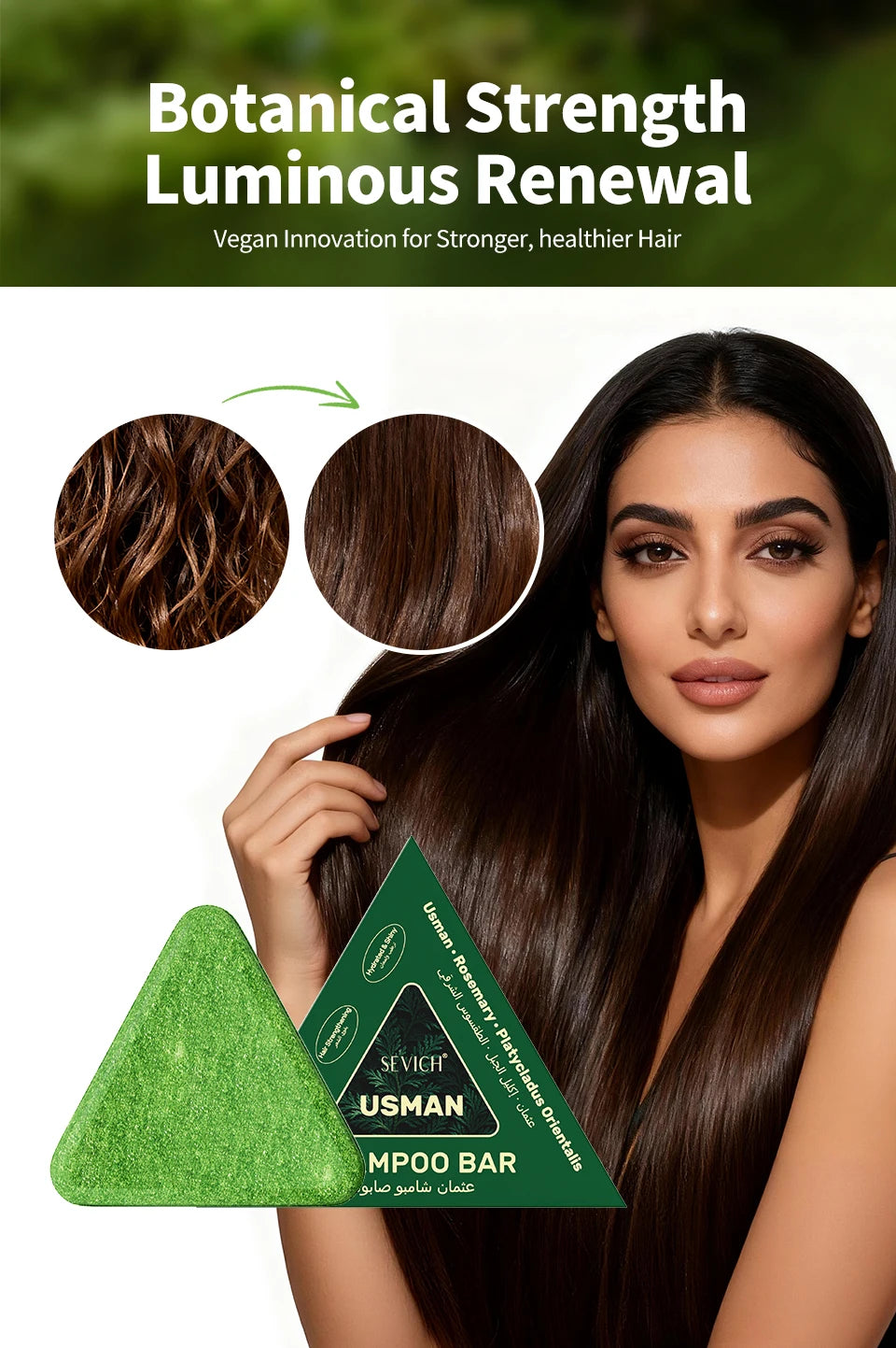 Usman Shampoo Bar Usman Grass Natural Soap Hair Nourishing Shampoo Soap Oil Control Relieves Scalp Itching Strengthens Hair Root