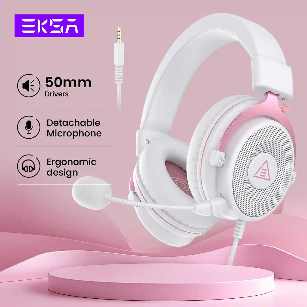 Wired Gaming Headphones with Detachable Mic for PC PS5 and Xbox Tidesmit