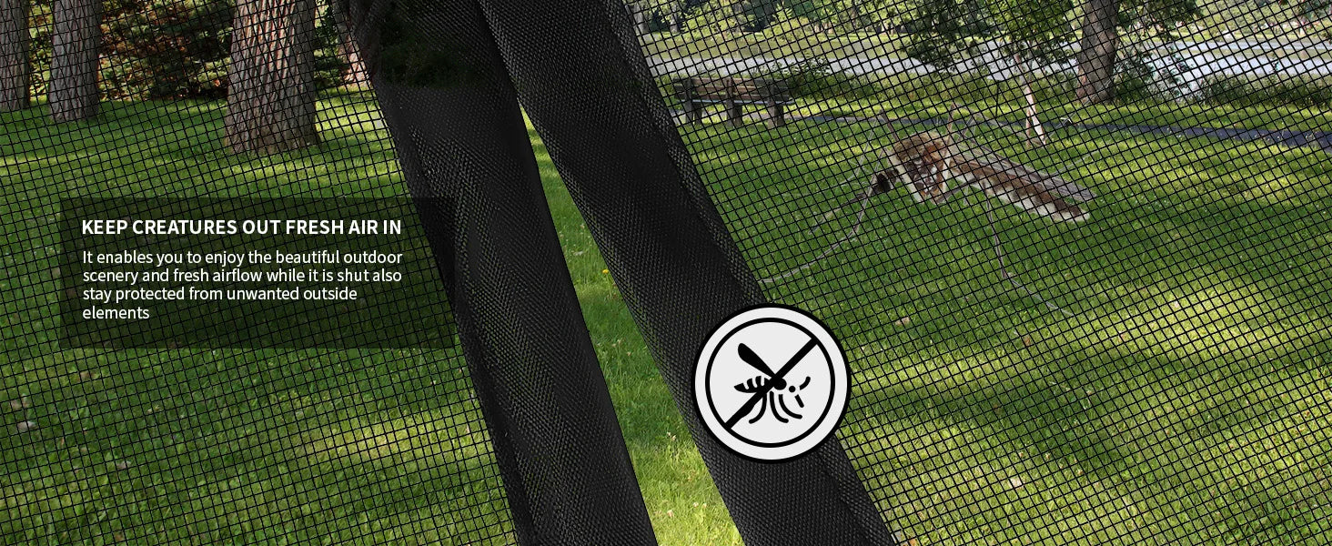 Black Fibreglass Magnetic Door Screen CustomSize Mosquito Net Curtain Fly Insect Automatic Closing Invisible Mesh For Home Decor