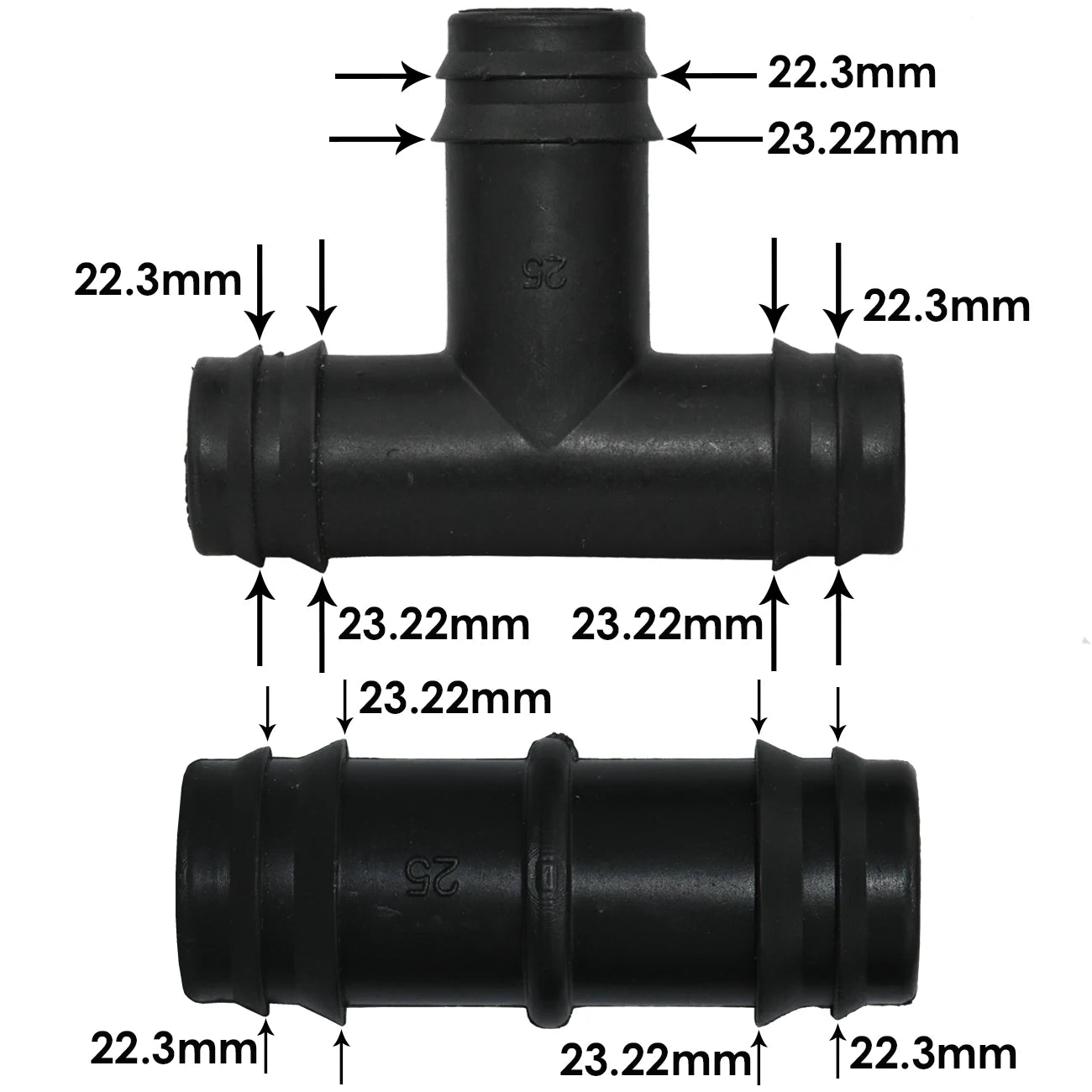 1/2" 3/4" Male Female Thread Connector To Barb 16mm 20mm 25mm PE Hose Adapter Tee Elbow Garden Irrigation Drip Watering System