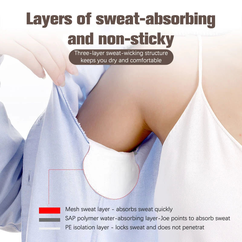 Tidesmit 50pcs disposable unisex underarm sweat pads for summer odor protection and effective perspiration absorption