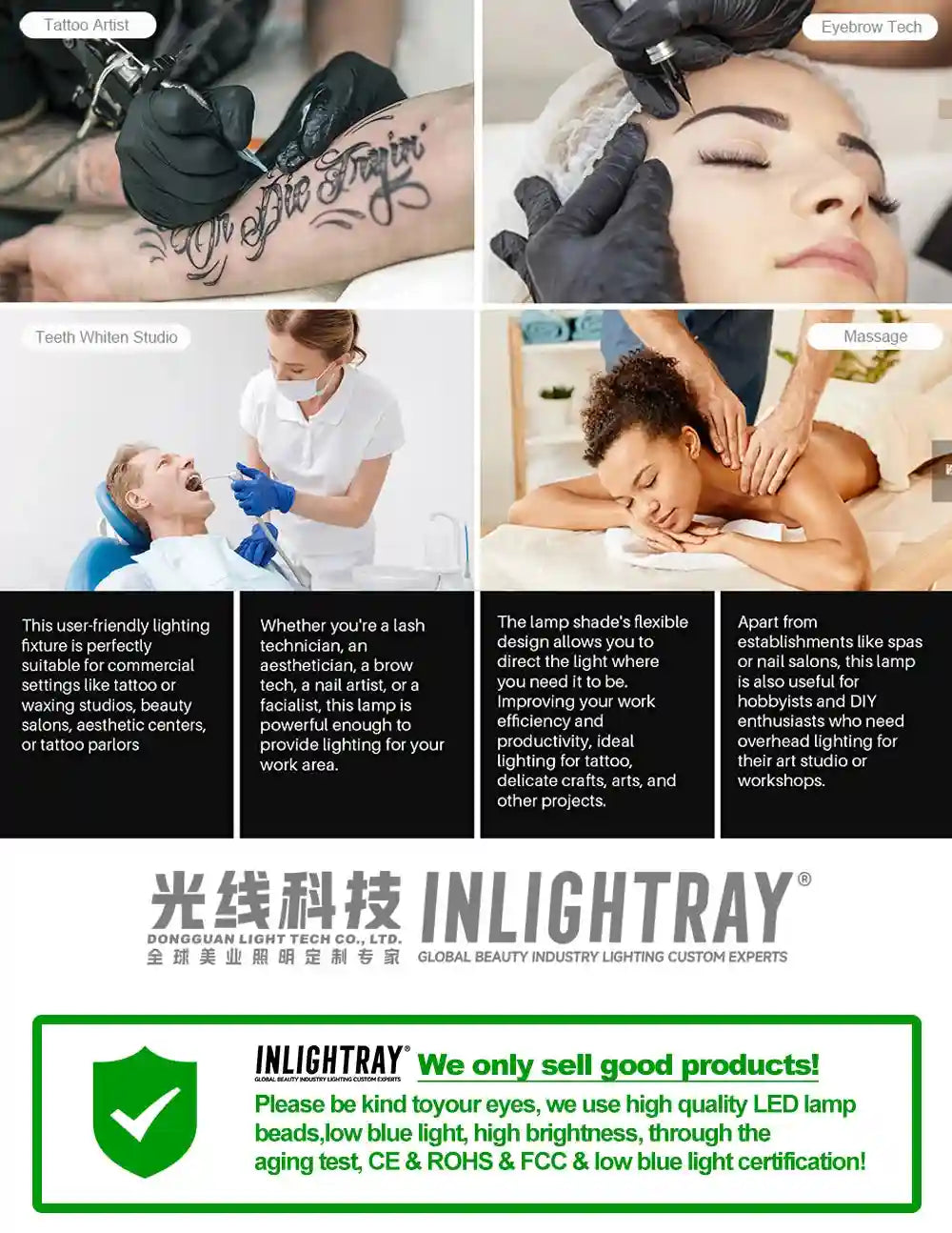 Half Moon Floor Lamp for Eyelash Extensions - Adjustable LED Salon Light Tidesmit