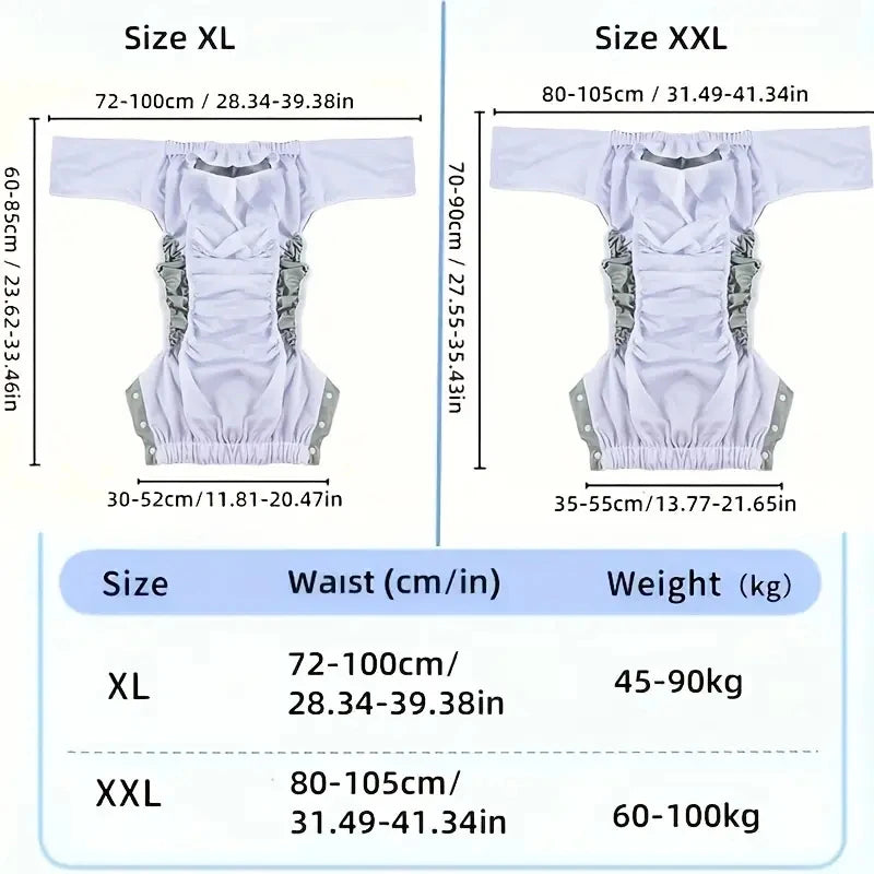 1pc Cooling Liner Reusable Underwear Washable Reusble Cloth Nappies Inner Opening Design Adult Cloth Diapers for Summer