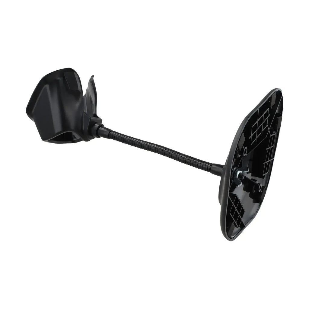 Black adjustable scanner cradle on flexible gooseneck with side mounting plates
