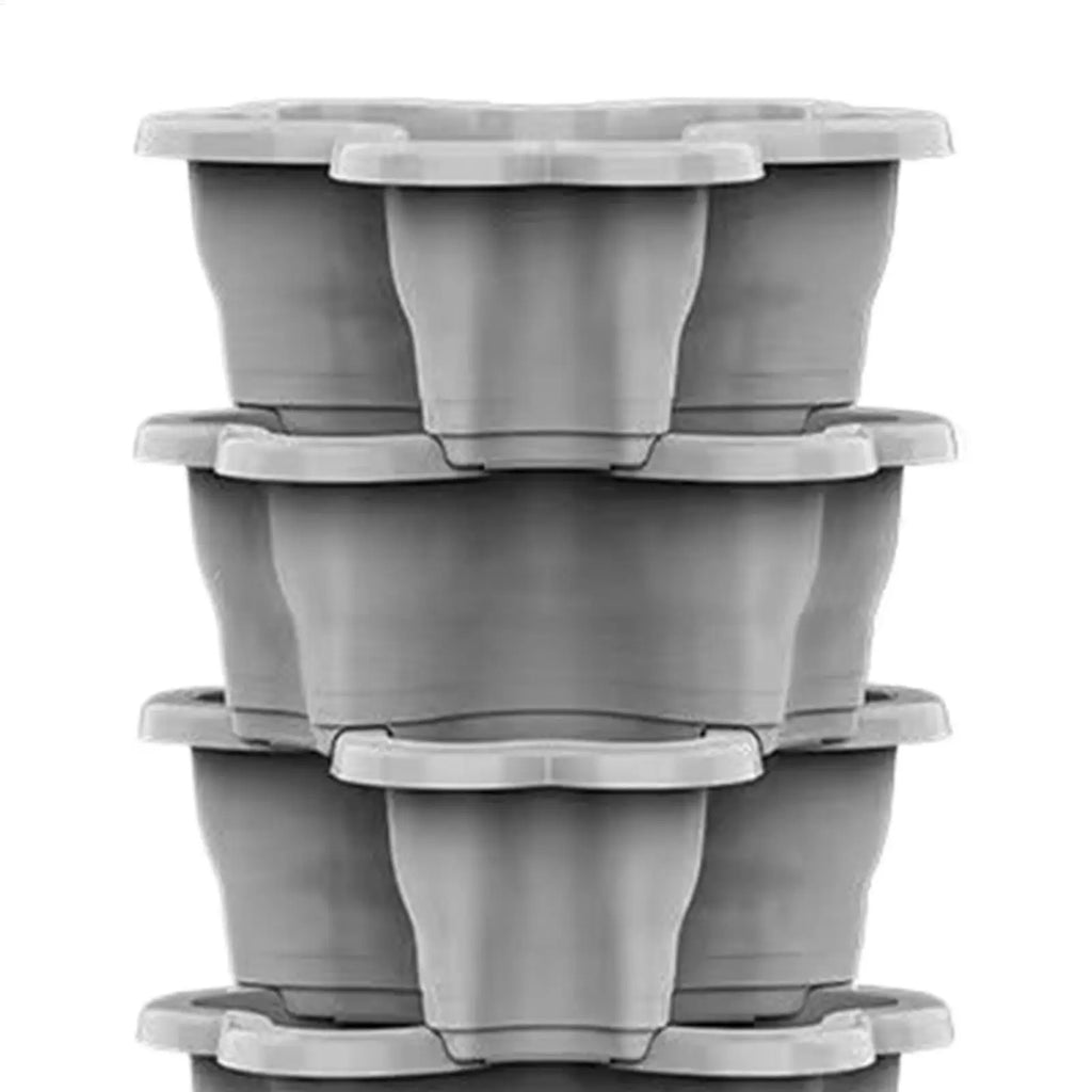 Stackable Vertical Planter 4/5/6-Tier with Wheels Weatherproof Plastic Flower Pot Garden Towers for Vegetable Strawberry Planter