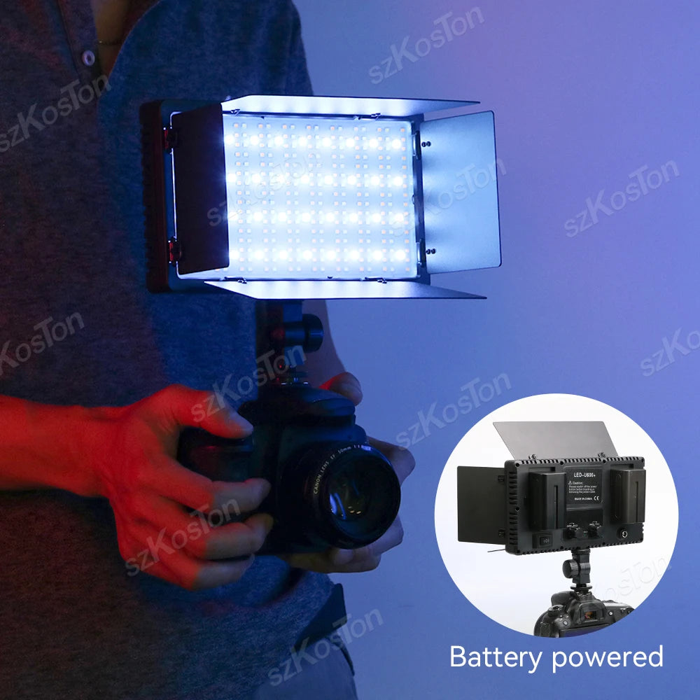 RGB LED Video Light Kit for Content Creation with Adjustable Tripod Tidesmit