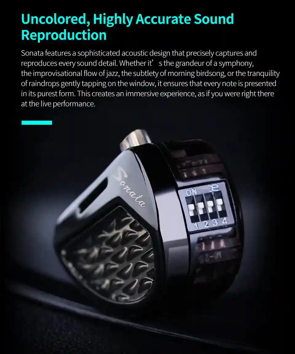KZ Sonata HiFi Wired Gaming Headphones with Tunable Balanced Armature Tidesmit