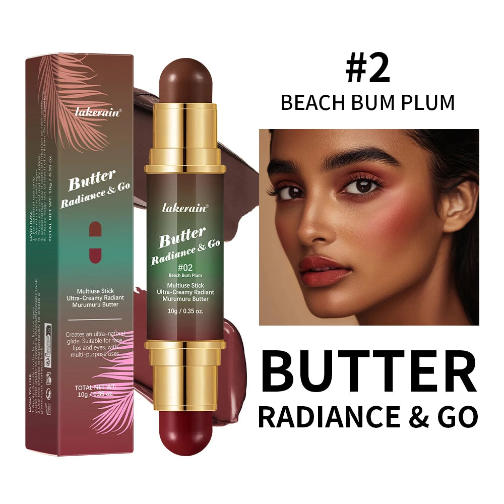 Tidesmit Double-Headed Bronzer Blush Stick in shade swatch for face makeup contouring and glowing highlights