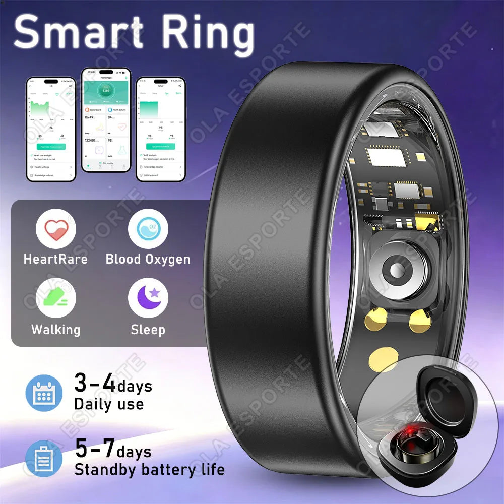 New Various Colors Available Smart Ring Bluetooth Heart Rate Sleep Monitoring Men Women Smartring Waterproof Health Sport Rings