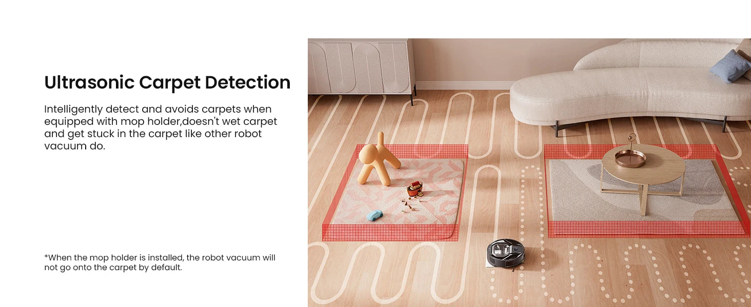 Tidesmit Lefant M320 Robot Vacuum showing side brush and charging dock for effective home cleaning
