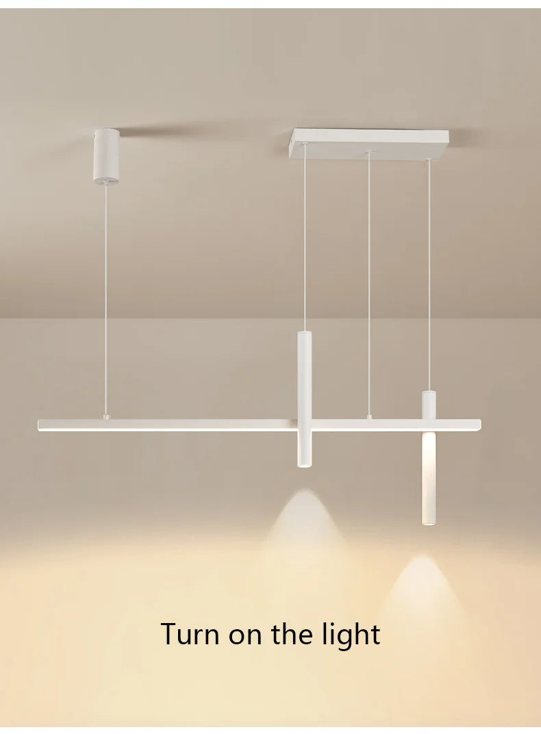 Linear LED Chandelier for Dining Room - Modern Dimmable Pendant Light Tidesmit