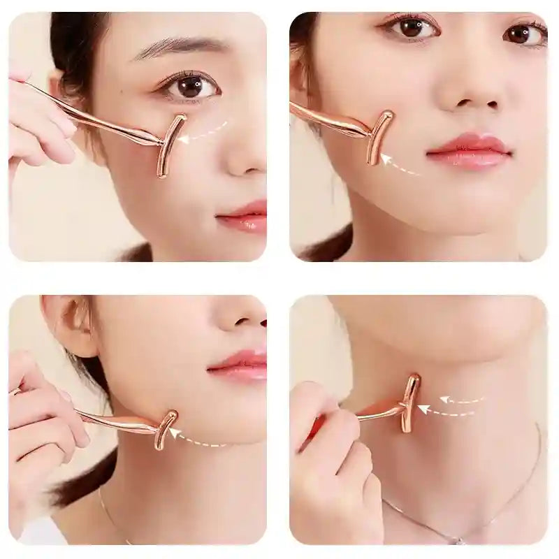 Electric Face and Eye Massager, Rose Gold Firming Wand by Tidesmit Eye Massage Instrument Tidesmit