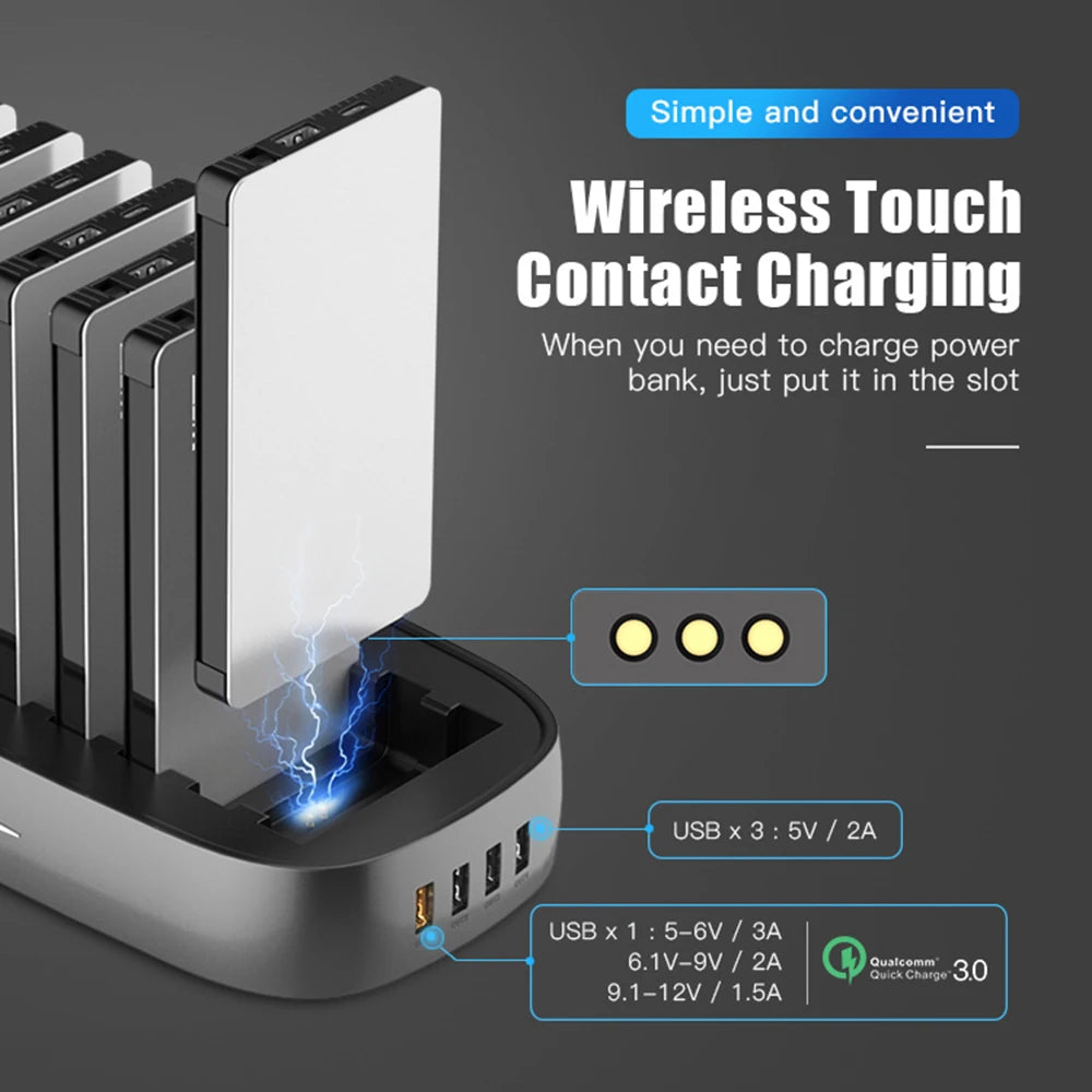 Fast Charging Power Bank Station 8 x 8000mAh | Tidesmit Tidesmit