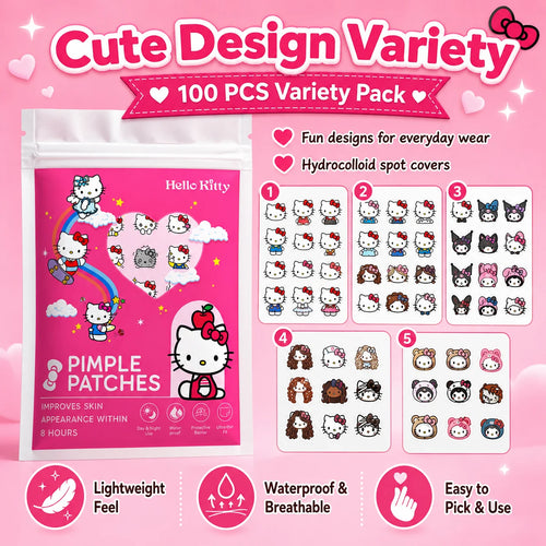 100PCS hello kitty Acne patches, facial acne patches, hydrogel acne removal patches, concealer
