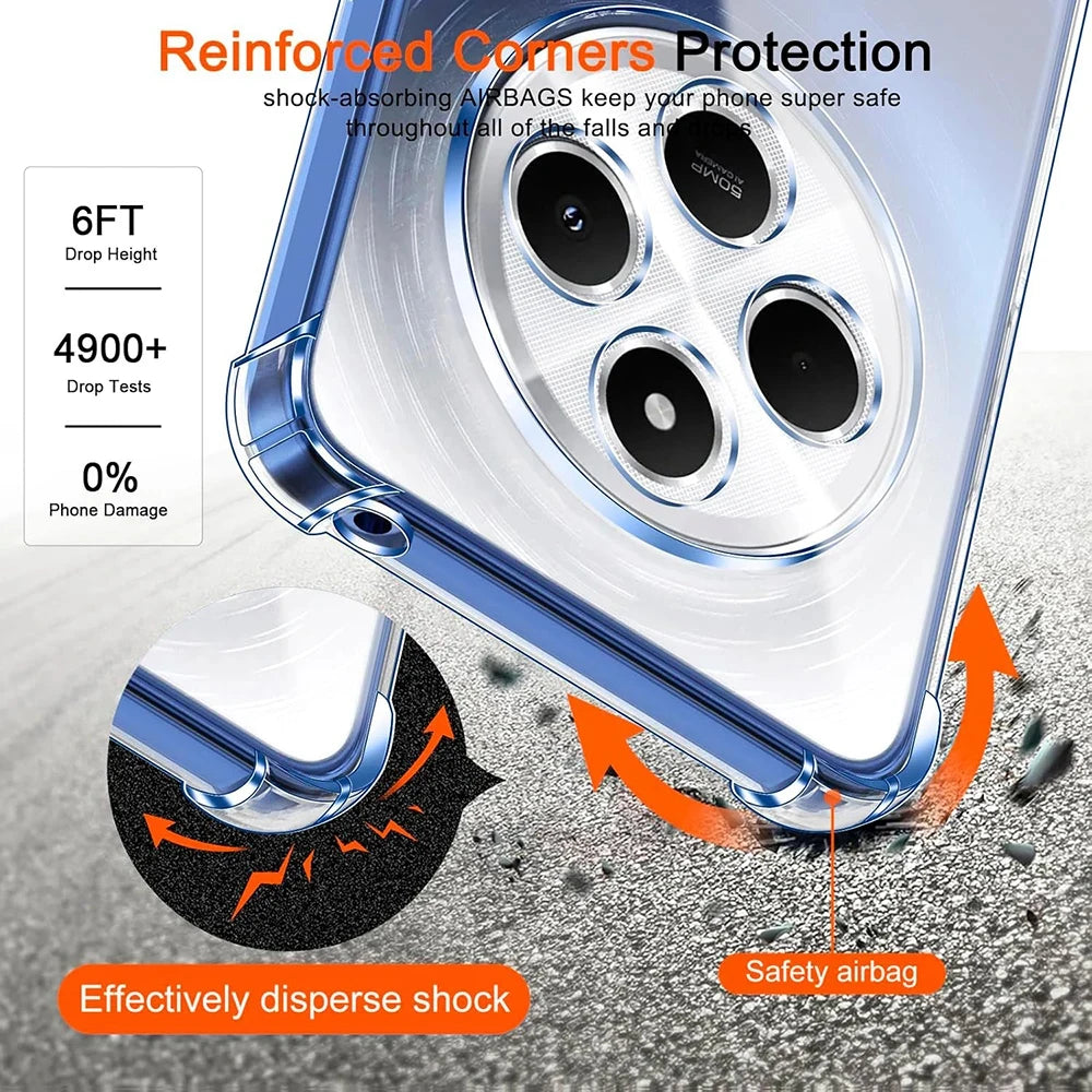 Redmi 14C & Poco C75 Clear Shockproof Case - Slim Military-Grade Protection Tidesmit
