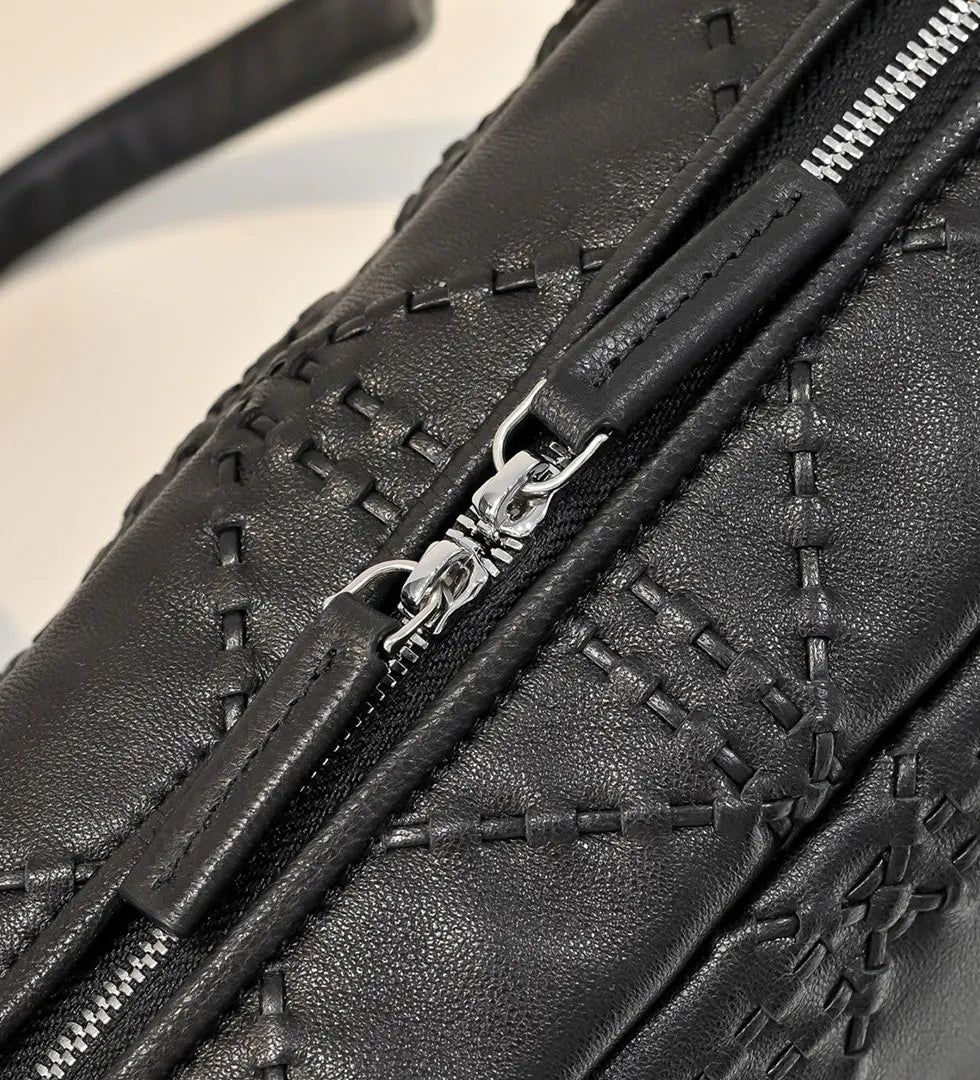 2025 autumn and winter new leather totem handmade bowling bag sheepskin shoulder bag high-quality sheepskin crossbody bag