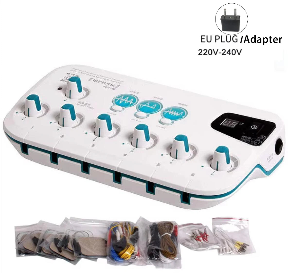 Electro Acupuncture Stimulator – 6 Channel Portable Wellness Tool Relaxation Treatment EU Plug Tidesmit