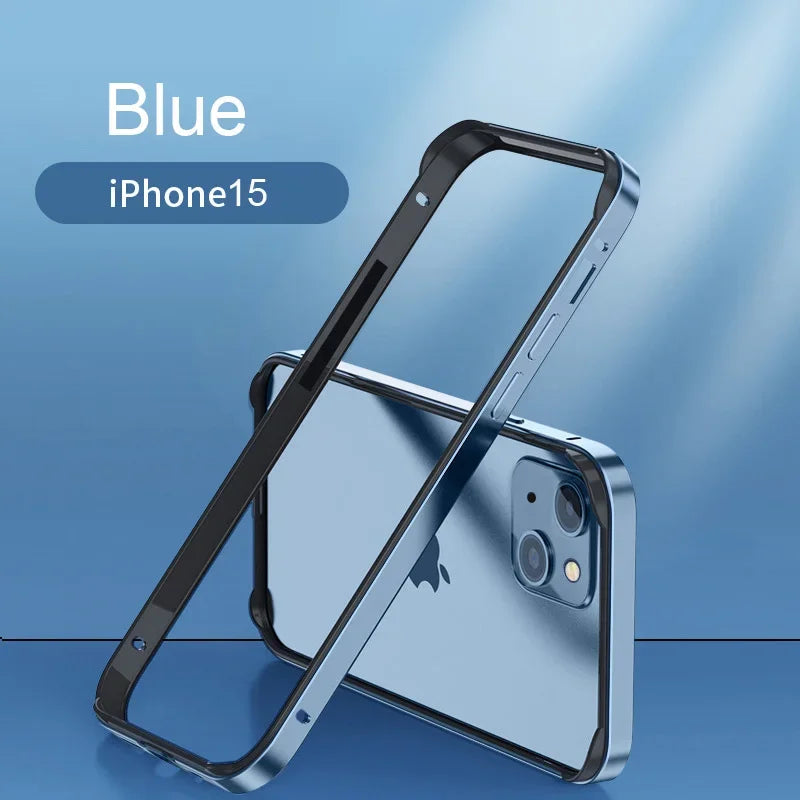 iPhone 17 Aluminum Bumper Case - Slim Military-Grade Metal Frame Blue China Mainland Tidesmit