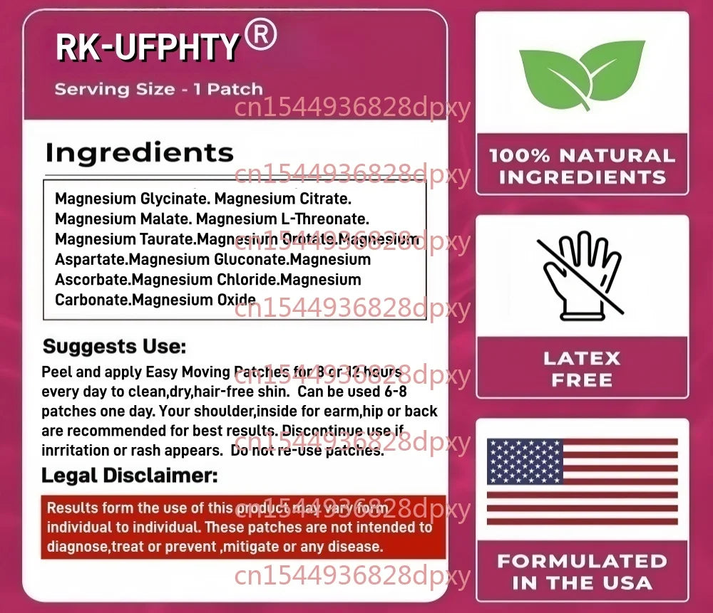 30 Patches 12 in 1 Magnesium Complex Transdermal Patches with Glycinate, Citrate, Malate, L-Threonate,Taurate for Sleep Support