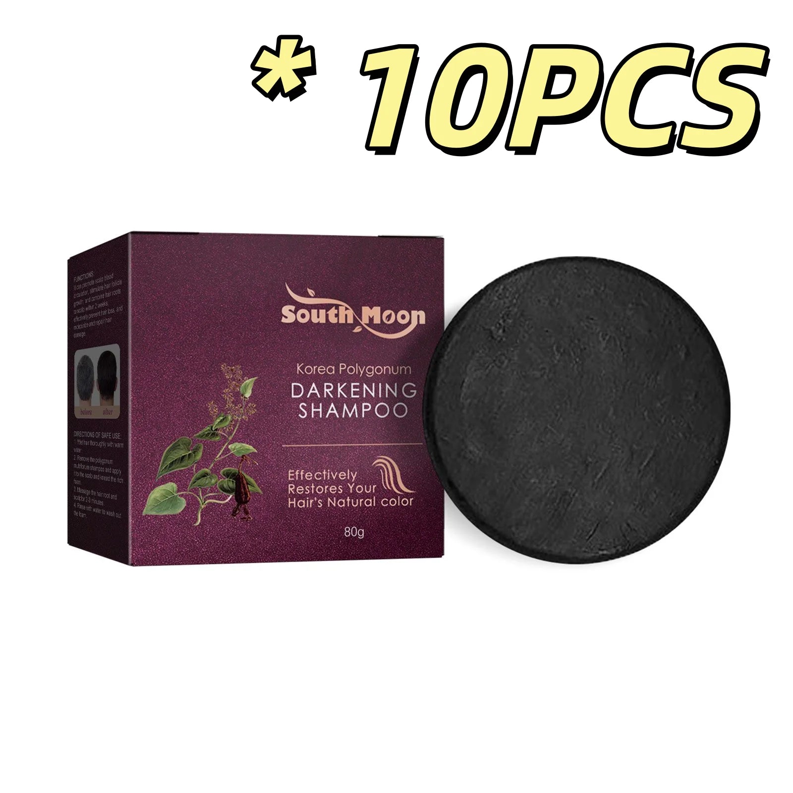 Polygonum Multiflorum Shampoo Soap Deep Clean Oil Control Nourish Scalp Soothe Hair Root Natural Care Refreshing Scent Hair Soap