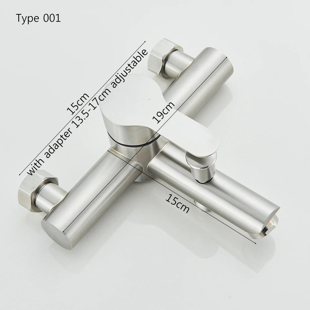 Bathroom Hot and Cold Water Mixers Wall Mounted Single Handle Bathtub Faucet