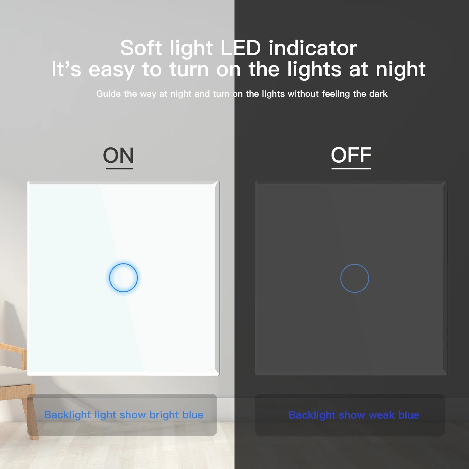 Crystal Glass WiFi Smart Light Switch | App-Controlled Wall Mount Tidesmit