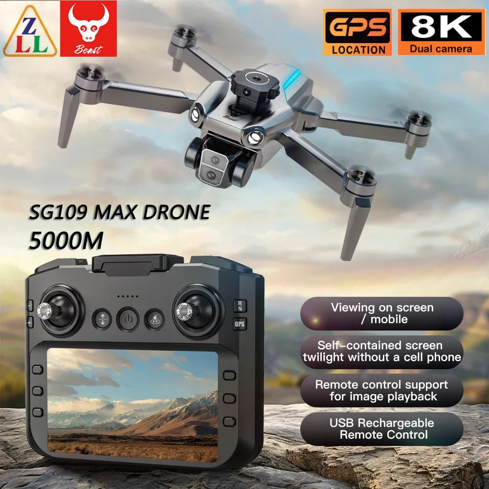 GPS Drone with 4K Camera and Screen Remote - SG109 Series Tidesmit