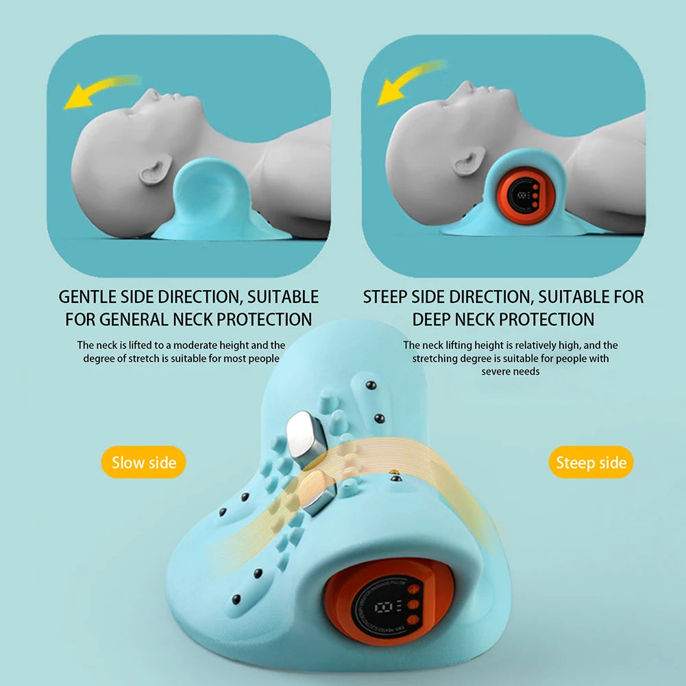 Cervical Neck Traction Pillow with Heat Therapy & Deep Tissue Massage Back Massage Instrument Tidesmit