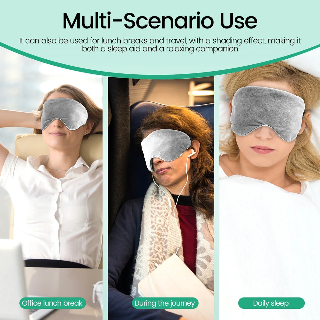 Weighted Eye Mask Soft Breathable Blackout Sleep Mask with Adjustable Sticky Strap Removable Weighted Eye Cover for Sleeping