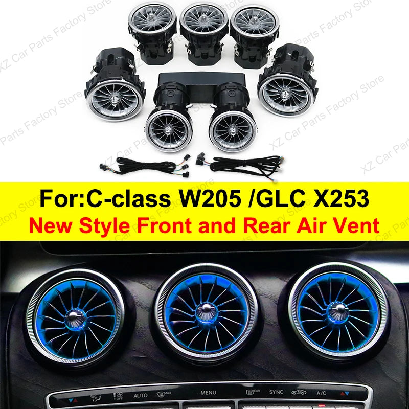 Mercedes Benz W205 X253 64-Color LED Ambient Lighting Kit New Front Rear vent Tidesmit