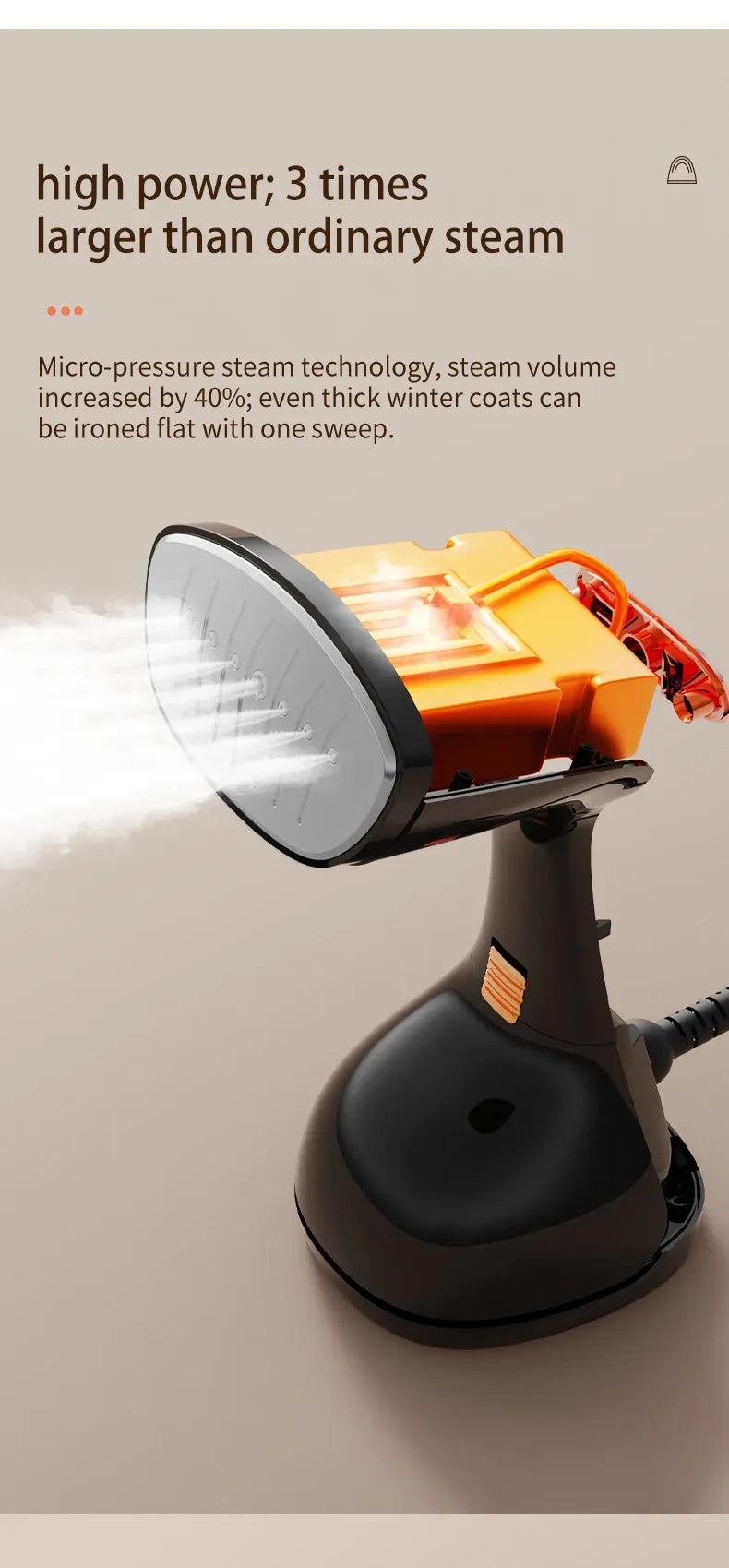 Tidesmit 1780W Foldable Handheld Garment Steamer