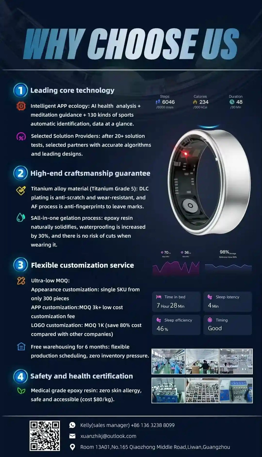Smart Ring Fitness Tracker - K3 Heart Rate & Sleep Monitor by Tidesmit Tidesmit