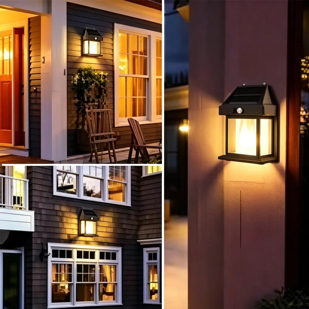 4PCS Solar Wall Light Outdoor Waterproof Sunlight Pathway Fence Lamp Yard Luminous Wall Washer Garden Decoration Tungsten Light