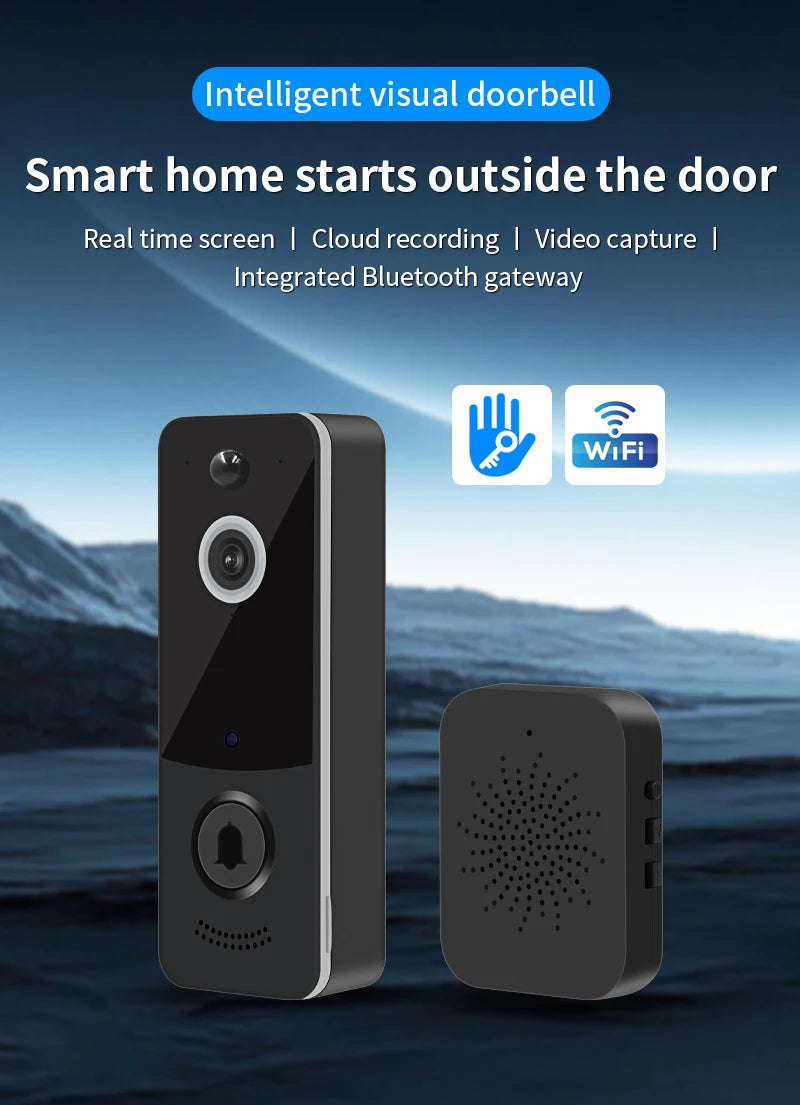 2.4G WIFI Video Doorbell 1080P TTLOCK Outdoor Security Protection Wireless infrared night vision Intercom Camera Ringing Bell